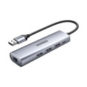 هاب UGREEN USB 3.0 to Gigabit Ethernet 3USB 3.0 A Adapter CM266 60812