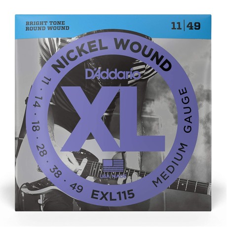 سیم گیتار الکتریک داداریو D'Addario EXL115 Nickel Wound Electric Strings 11-49 Medium/Blues-Jazz Rock