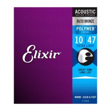 قیمت خرید فروش سیم گیتار آکوستیک الکسیر Elixir 10-47 Polyweb
