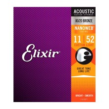 قیمت خرید فروش سیم گیتار آکوستیک الکسیر Elixir 11-52 Nanoweb