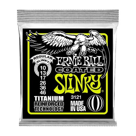 سیم گیتار الکتریک ارنی بال Ernie Ball 3121 Regular Slinky Coated Titanium RPS 10-46