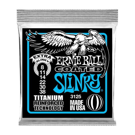 سیم گیتار الکتریک ارنی بال Ernie Ball 3125 Extra Slinky Coated Titanium RPS Electric Guitar Strings