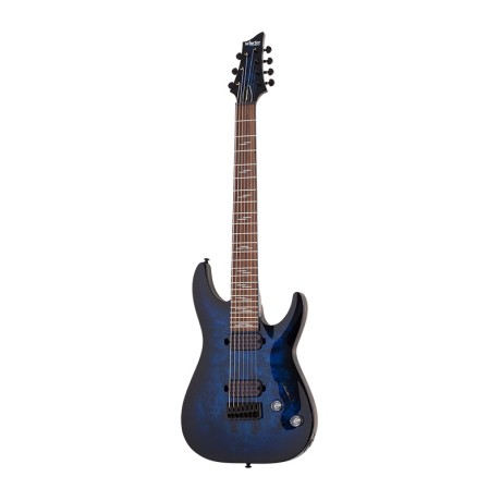 گیتار الکتریک شکتر Schecter Omen Elite-7 See Thru Blue Burst SKU #2458