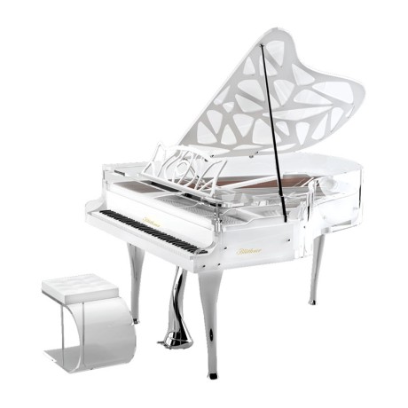 پیانو آکوستیک بلوتنر Bluthner Crystal Hive Elegance White QRS Pianomation III