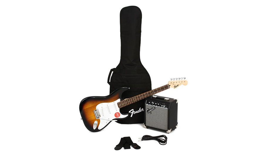 گیتار الکتریک Fender Squier Stratocaster Pack LRL Brown Sunburst
