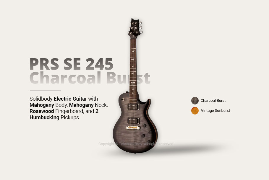 گیتار الکتریک PRS SE 245 Charcoal Burst